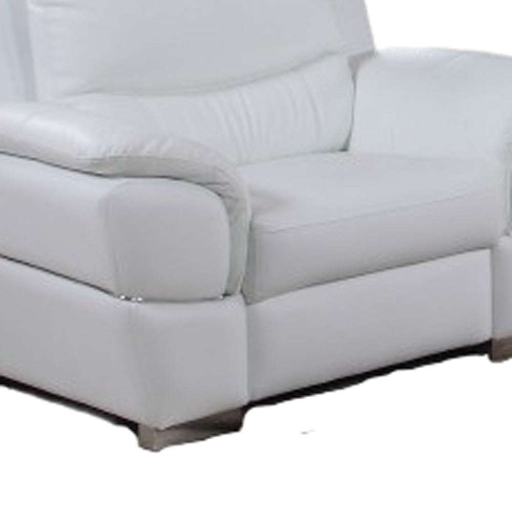 Three Piece Indoor White Genuine Leather Six Person Seating Set-6