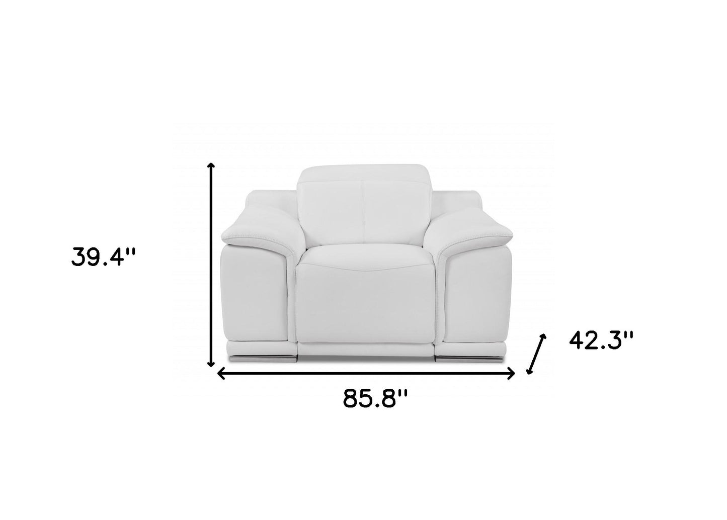 Three Piece Indoor White Italian Leather Six Person Seating Set-6