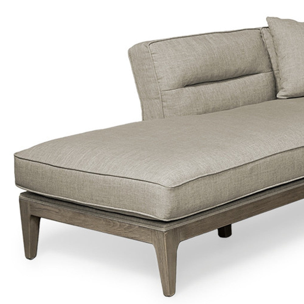 Beige Fabric L Shaped Sofa and Chaise Sectional With Toss Pillows-2