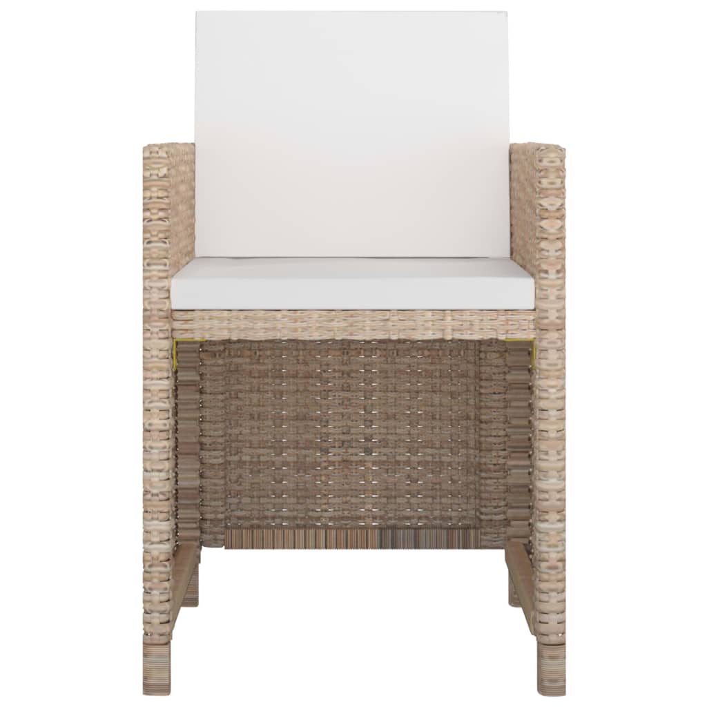 vidaXL 13 Piece Patio Dining Set with Cushions Poly Rattan Beige-2