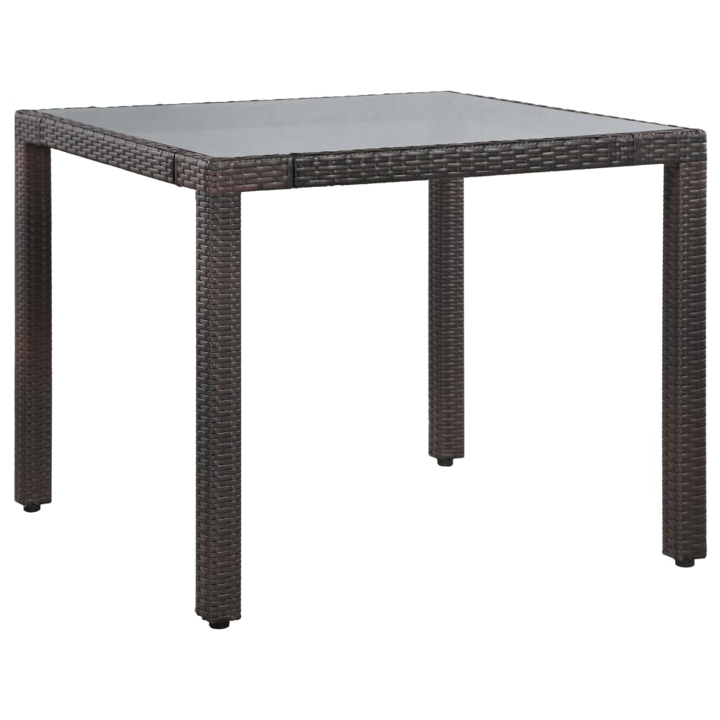 vidaXL 9 Piece Patio Dining Set Poly Rattan Gray-13