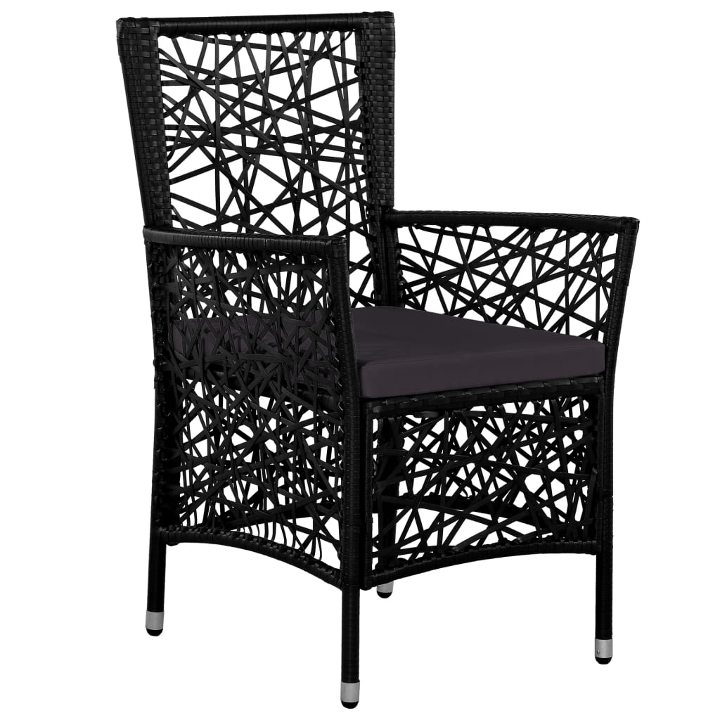 vidaXL 9 Piece Patio Dining Set Poly Rattan Gray-3