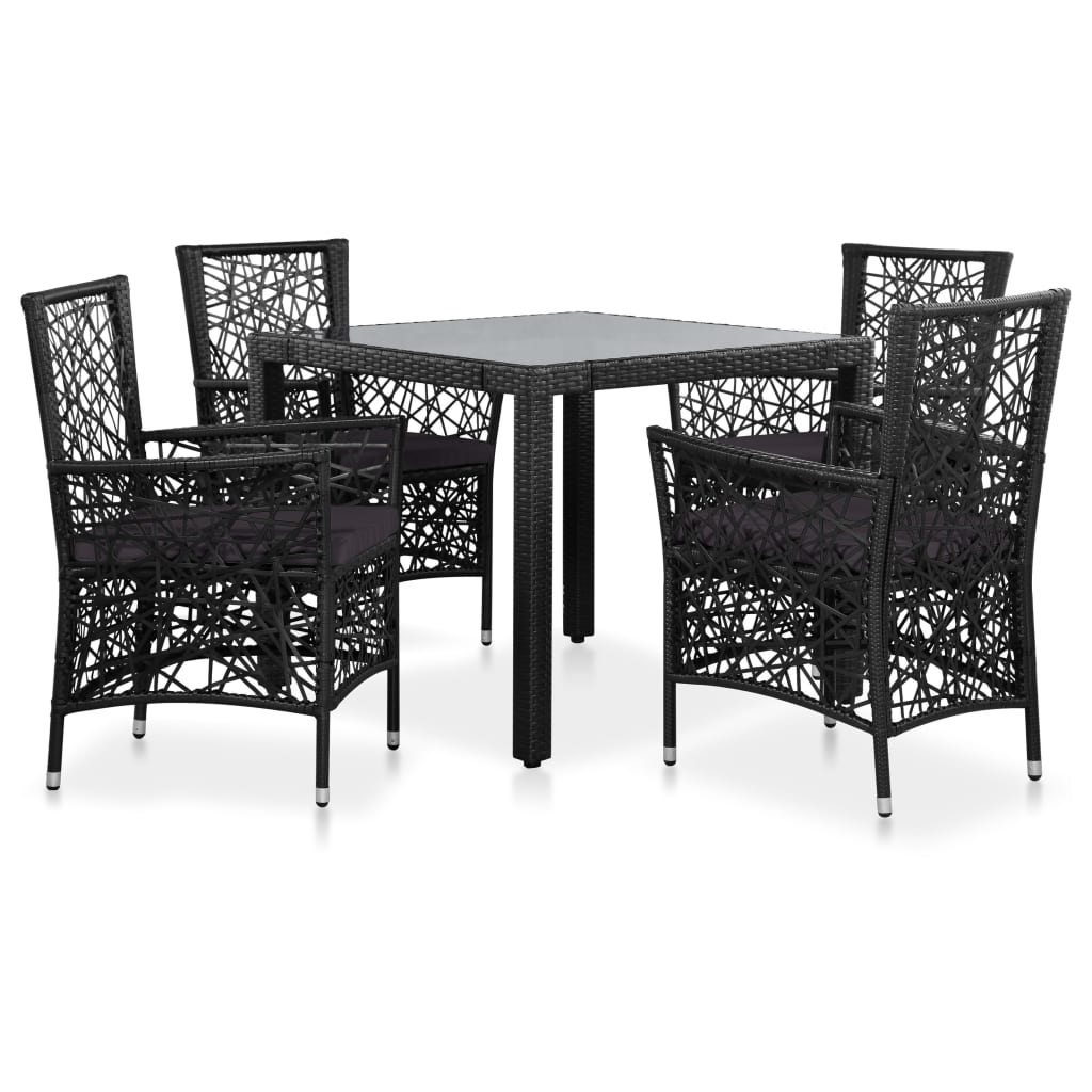 vidaXL 9 Piece Patio Dining Set Poly Rattan Gray-10