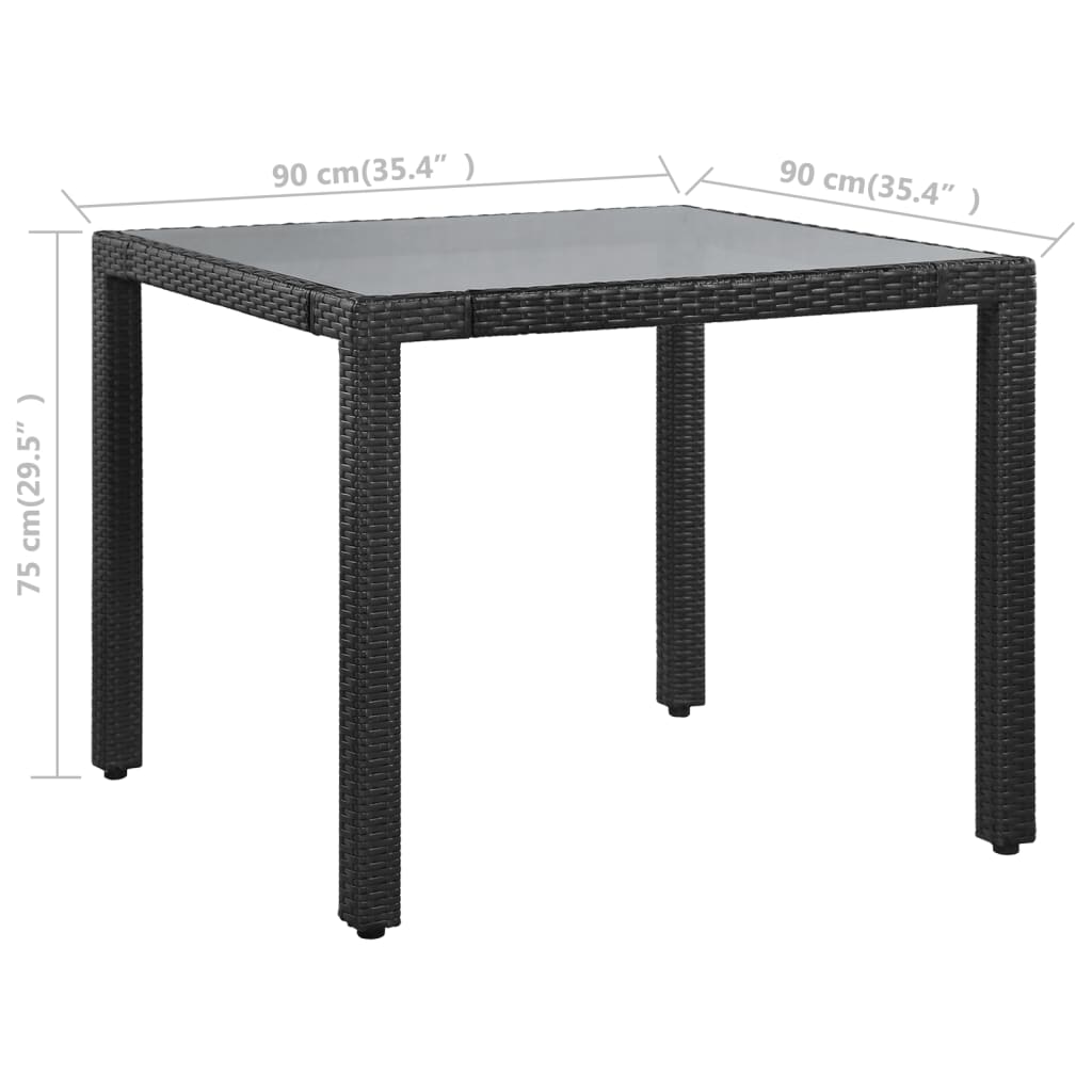 vidaXL 9 Piece Patio Dining Set Poly Rattan Gray-4