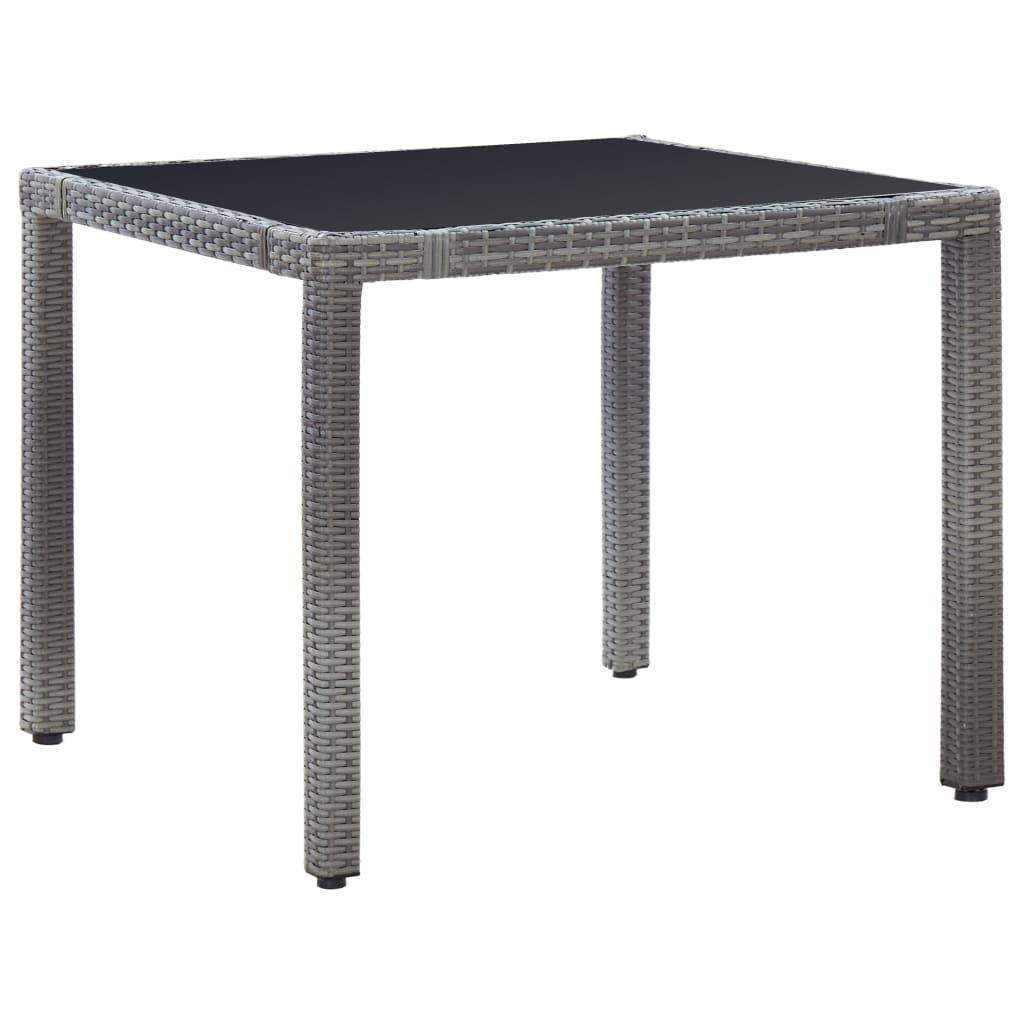 vidaXL 9 Piece Patio Dining Set Poly Rattan Gray-1