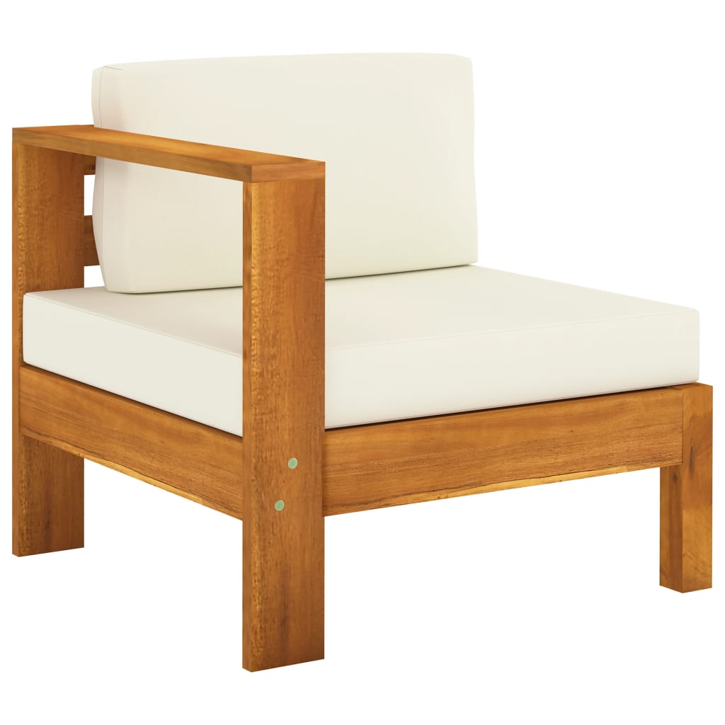 vidaXL 10 Piece Patio Lounge Set with Cream White Cushions Acacia Wood-4