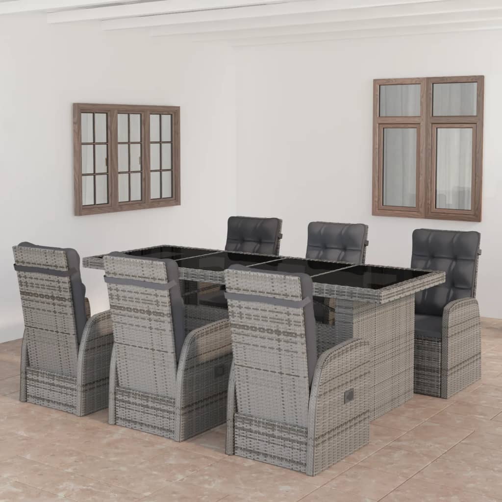 vidaXL Patio Dining Set Outdoor Dining Set Table and Chair Set Poly Rattan-9