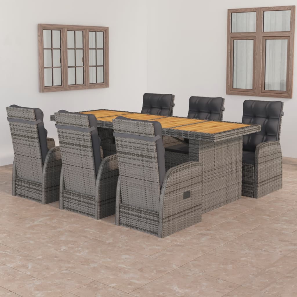 vidaXL Patio Dining Set Outdoor Dining Set Table and Chair Set Poly Rattan-11
