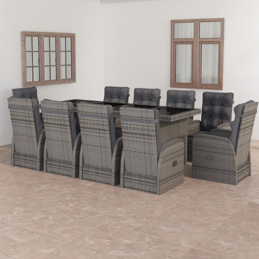 vidaXL Patio Dining Set Outdoor Dining Set Table and Chair Set Poly Rattan-13