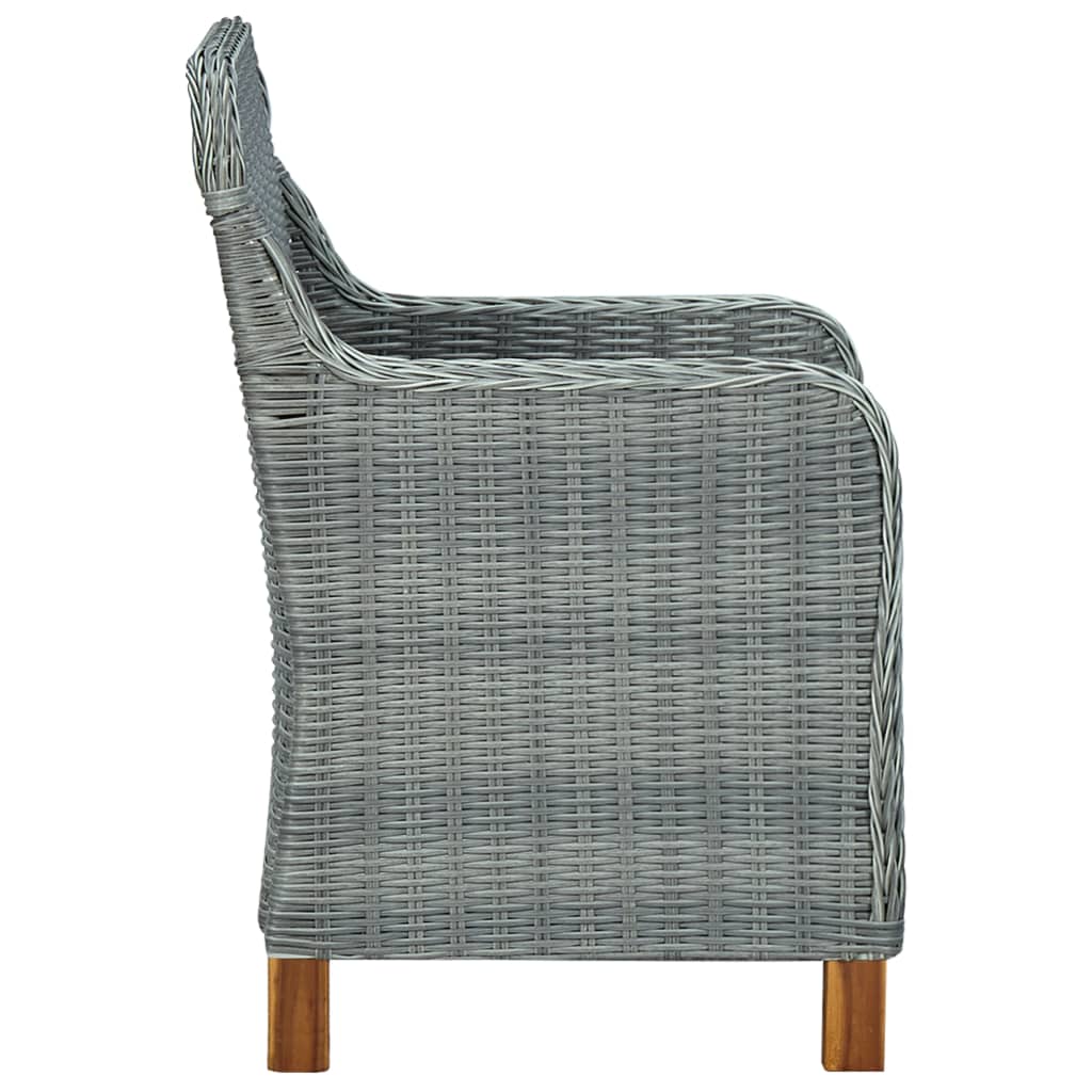 vidaXL 7 Piece Patio Dining Set with Cushions Poly Rattan Light Gray-4