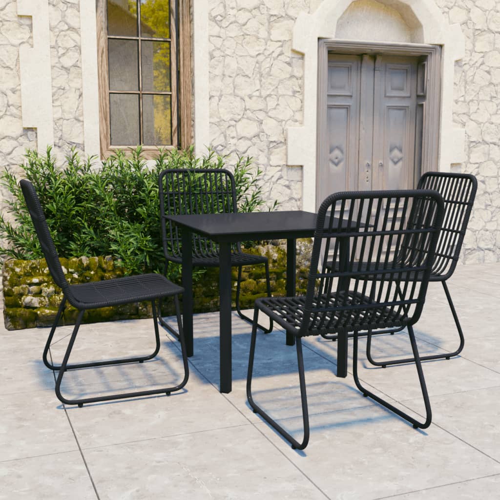 vidaXL Patio Dining Set Seat Black/Oak and Black 3/5/7/9 Piece Multi Sizes-9