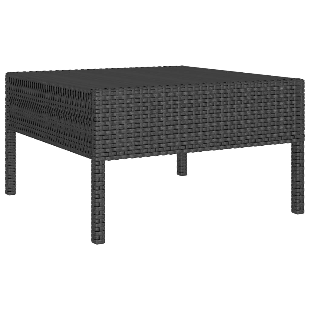 vidaXL 12 Piece Patio Lounge Set with Cushions Poly Rattan Black-1
