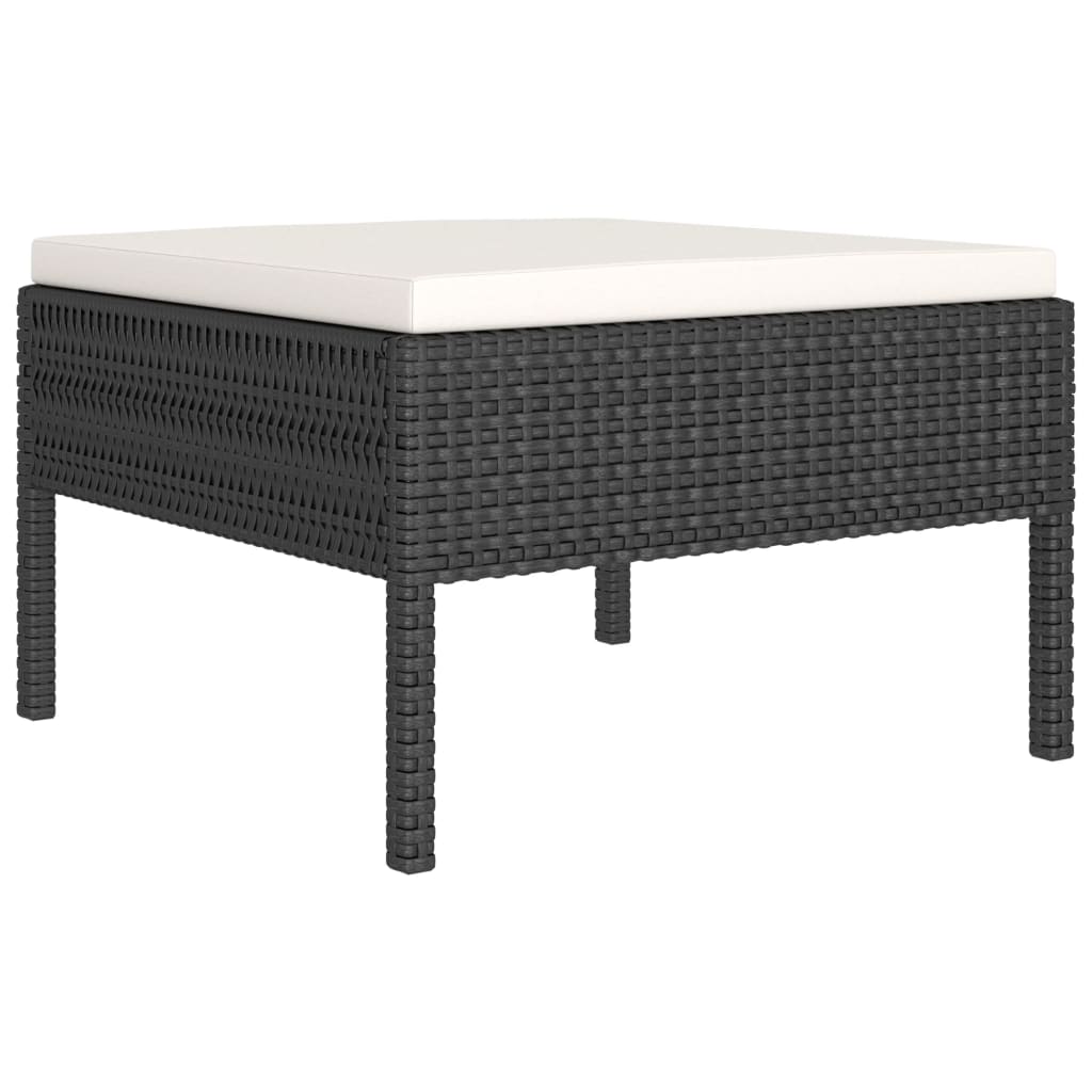 vidaXL 11 Piece Patio Lounge Set with Cushions Poly Rattan Black-1