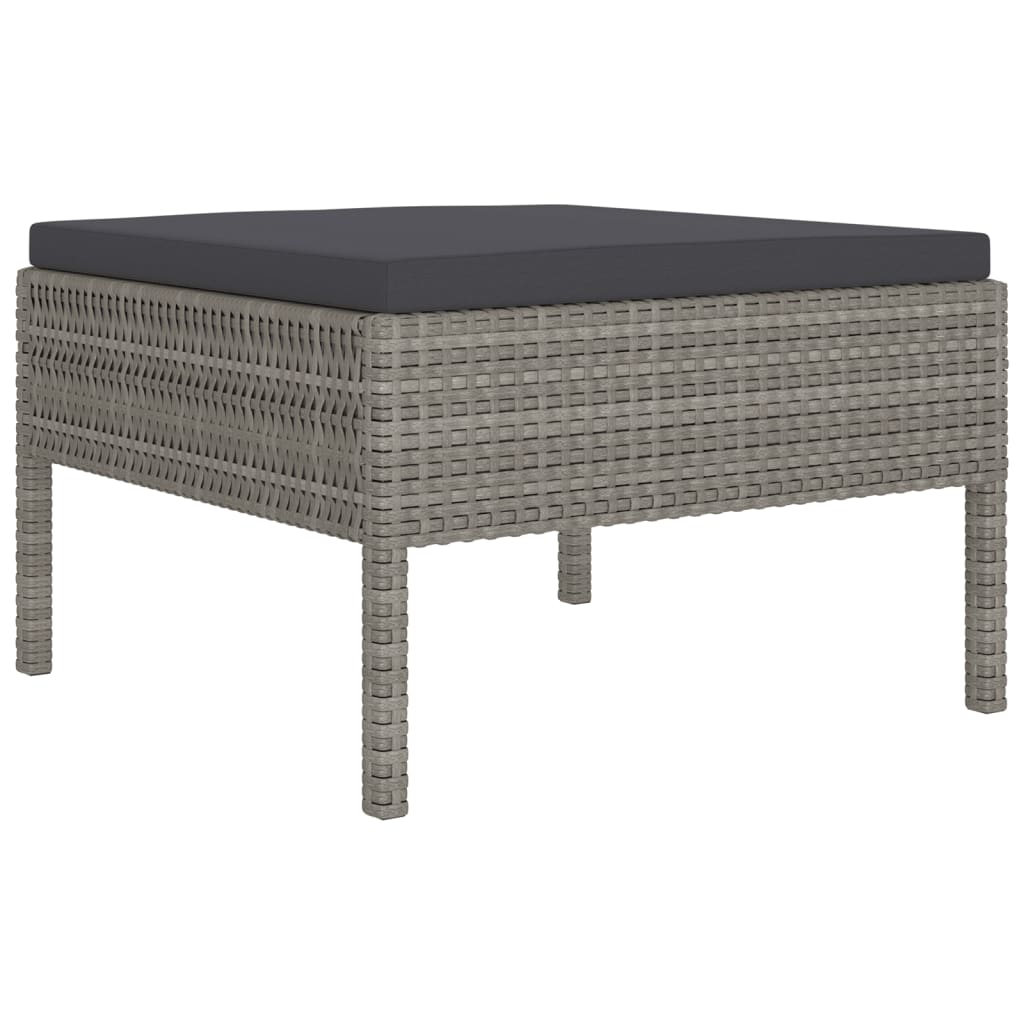 vidaXL 13 Piece Patio Lounge Set with Cushions Poly Rattan Gray-1
