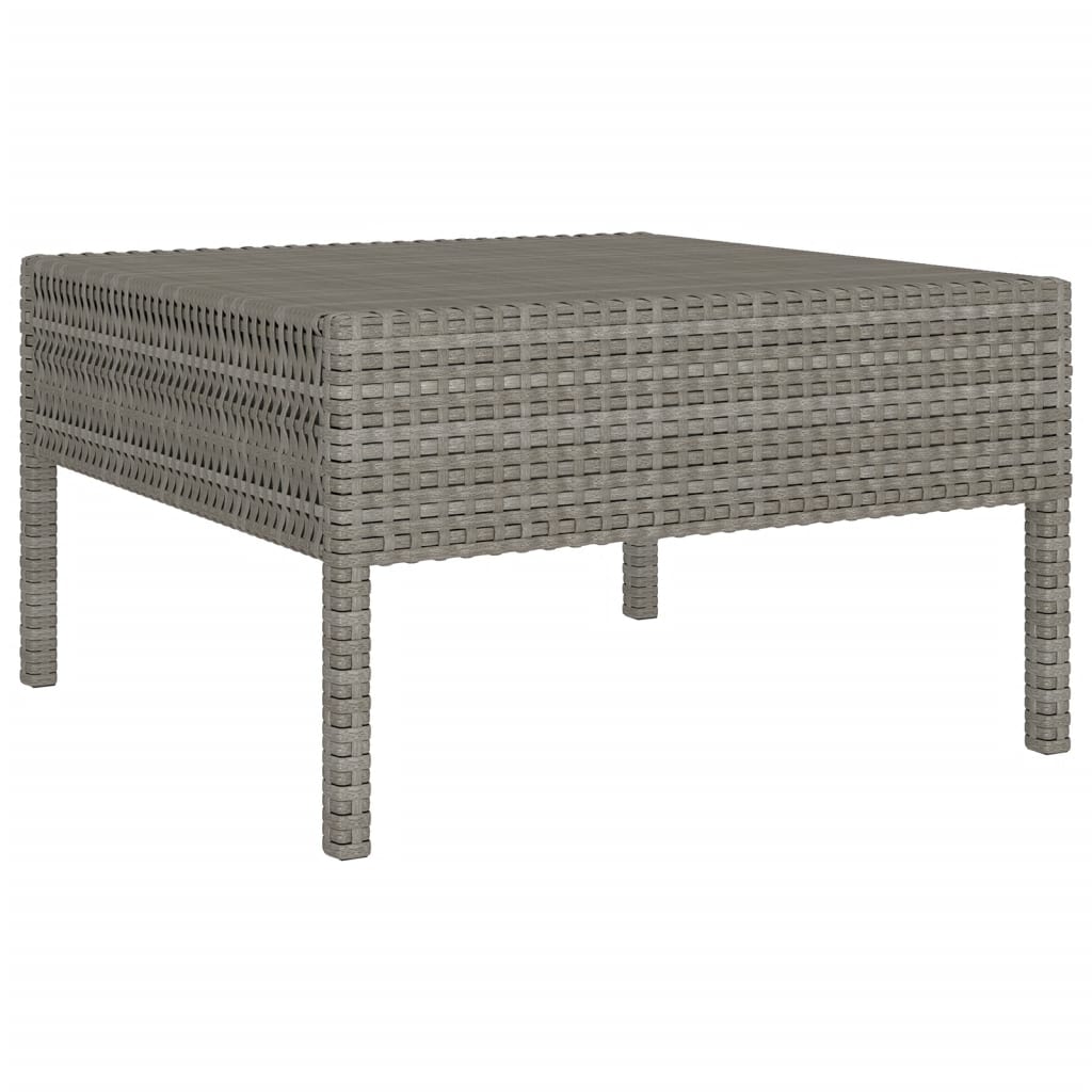 vidaXL 13 Piece Patio Lounge Set with Cushions Poly Rattan Gray-2
