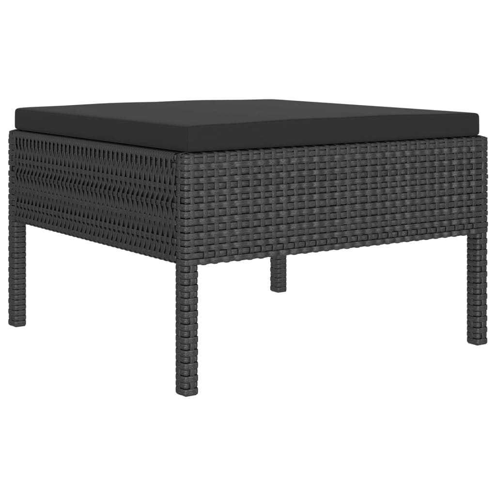 vidaXL 10 Piece Patio Lounge Set with Cushions Poly Rattan Black-1