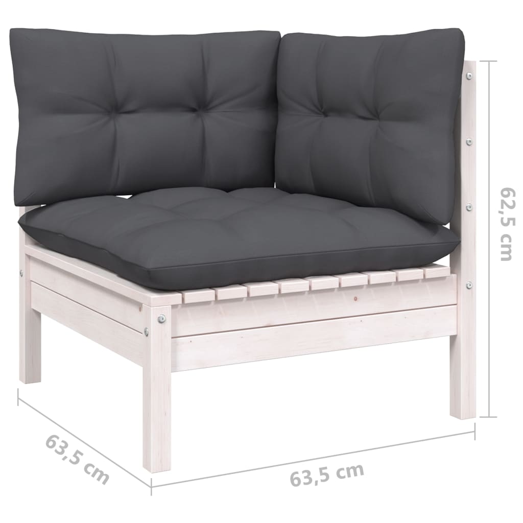 A view of the outdoor sofa set showing its solid pine construction.
