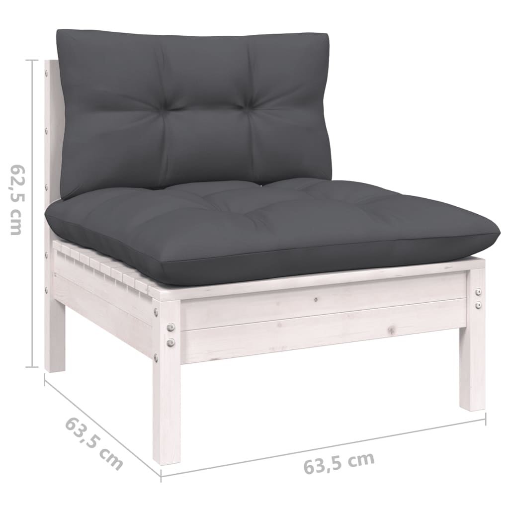 vidaXL Solid Pinewood Patio Lounge Set 10 Piece with Cushions Multi Colors-1