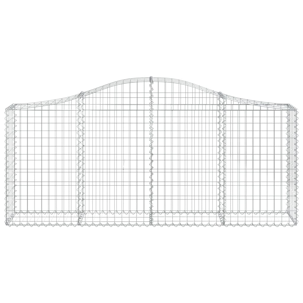 vidaXL Gabion Basket Arched Gabion Basket Planter for Flower Galvanized Iron-4