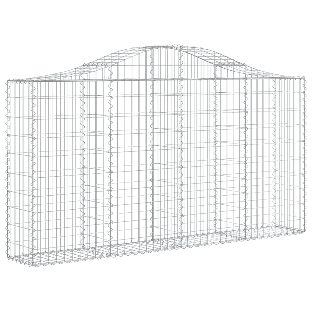 vidaXL Gabion Basket Arched Gabion Basket Planter for Flower Galvanized Iron-0