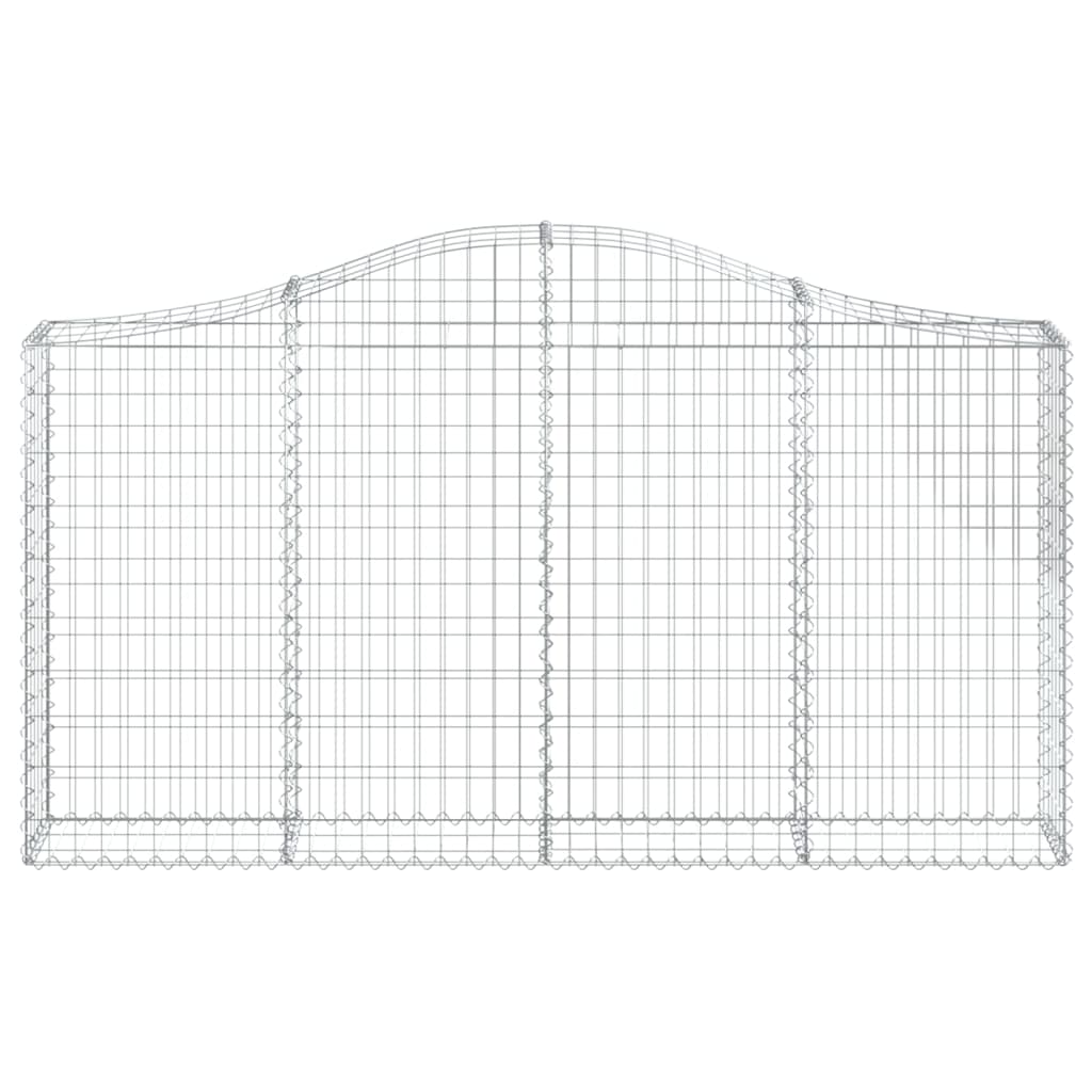 vidaXL Gabion Basket Arched Gabion Basket Planter for Flower Galvanized Iron-4