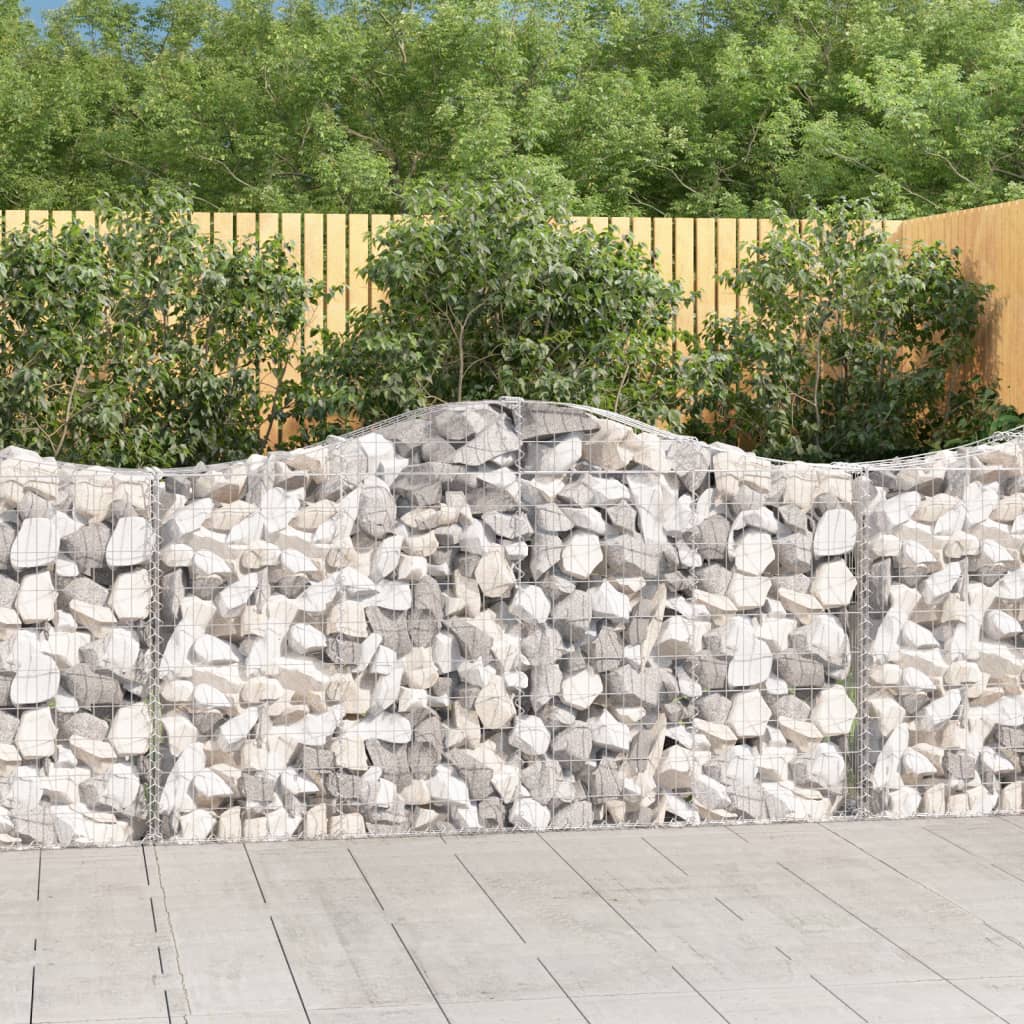 vidaXL Gabion Basket Arched Gabion Basket Planter for Flower Galvanized Iron-2