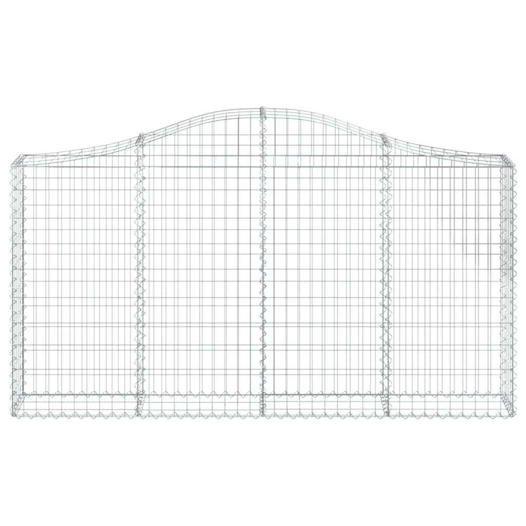 vidaXL Gabion Basket Arched Gabion Basket Planter for Flower Galvanized Iron-4
