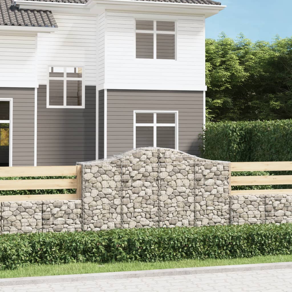 vidaXL Gabion Basket Arched Gabion Basket Planter for Flower Galvanized Iron-2