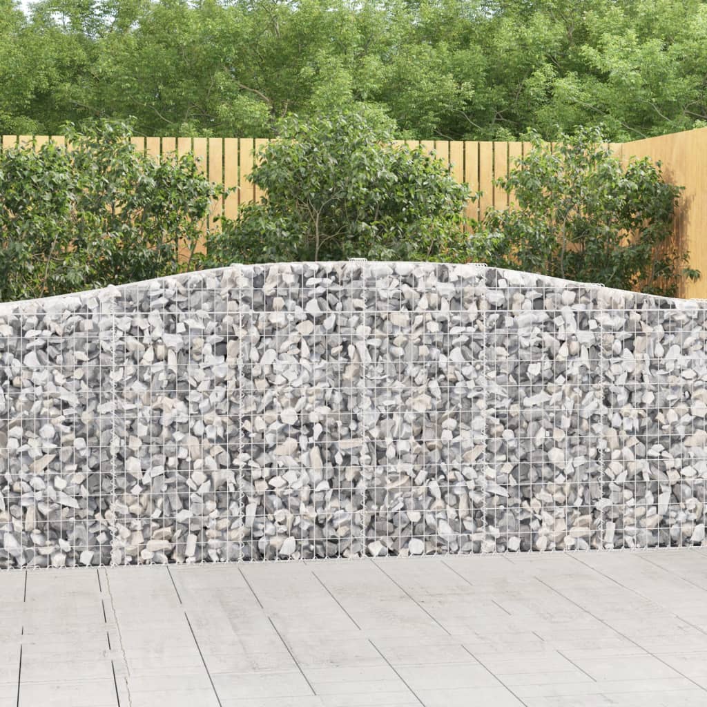 vidaXL Gabion Basket Arched Gabion Basket Planter for Flower Galvanized Iron-2