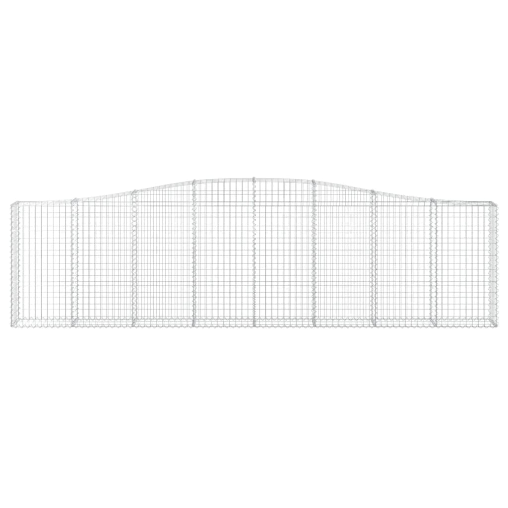 vidaXL Gabion Basket Arched Gabion Basket Planter for Flower Galvanized Iron-4