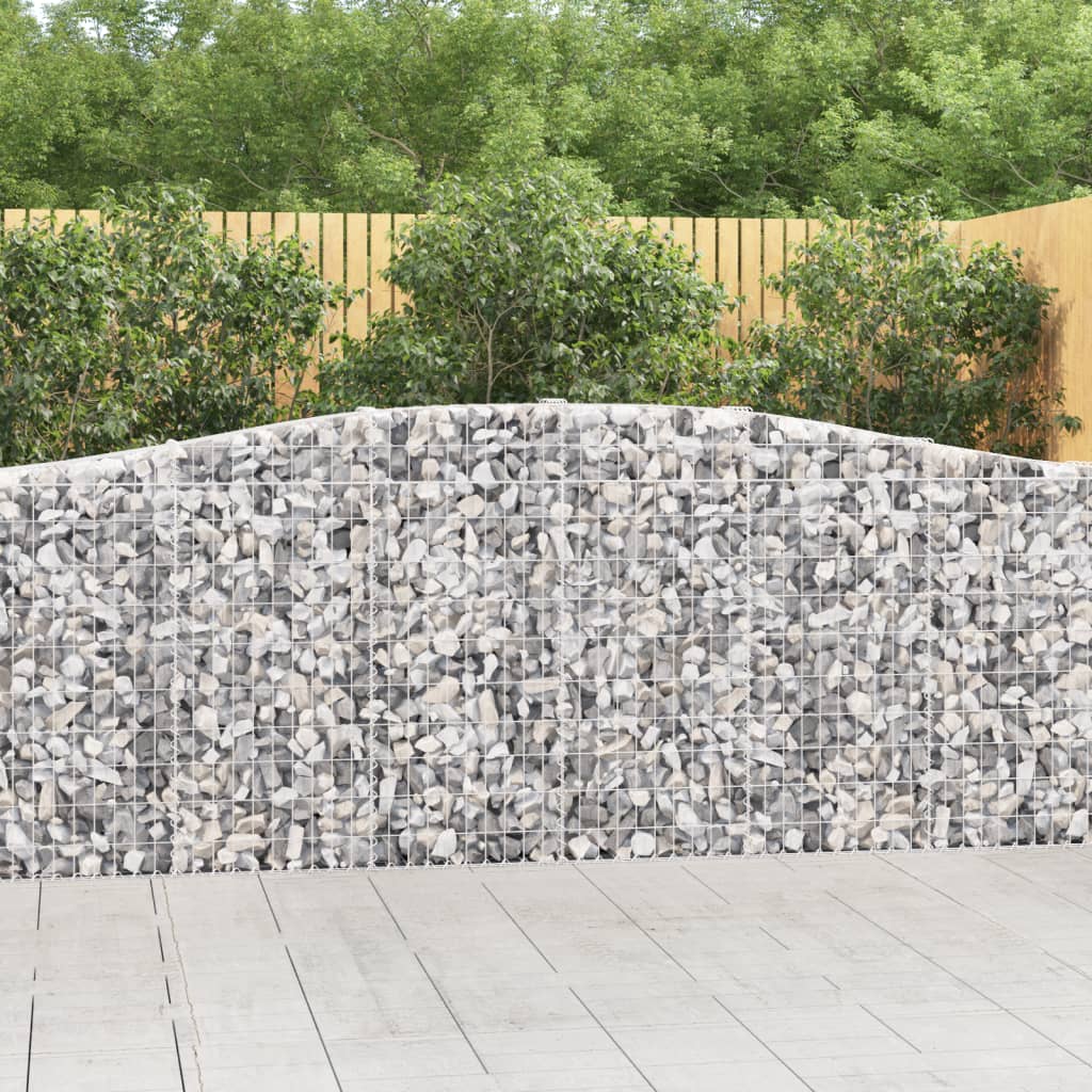 vidaXL Gabion Basket Arched Gabion Basket Planter for Flower Galvanized Iron-2