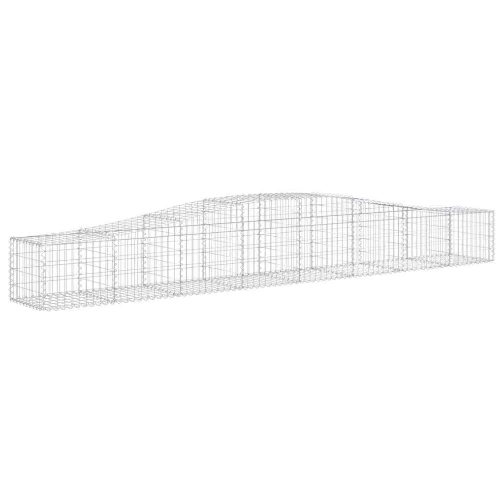 vidaXL Gabion Basket Arched Gabion Basket Planter for Flower Galvanized Iron-0