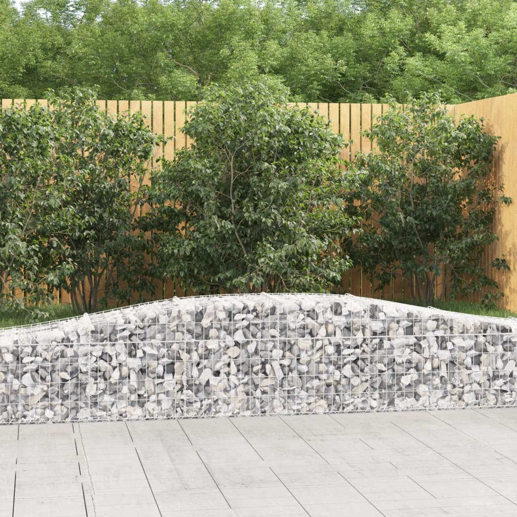 vidaXL Gabion Basket Arched Gabion Basket Planter for Flower Galvanized Iron-2