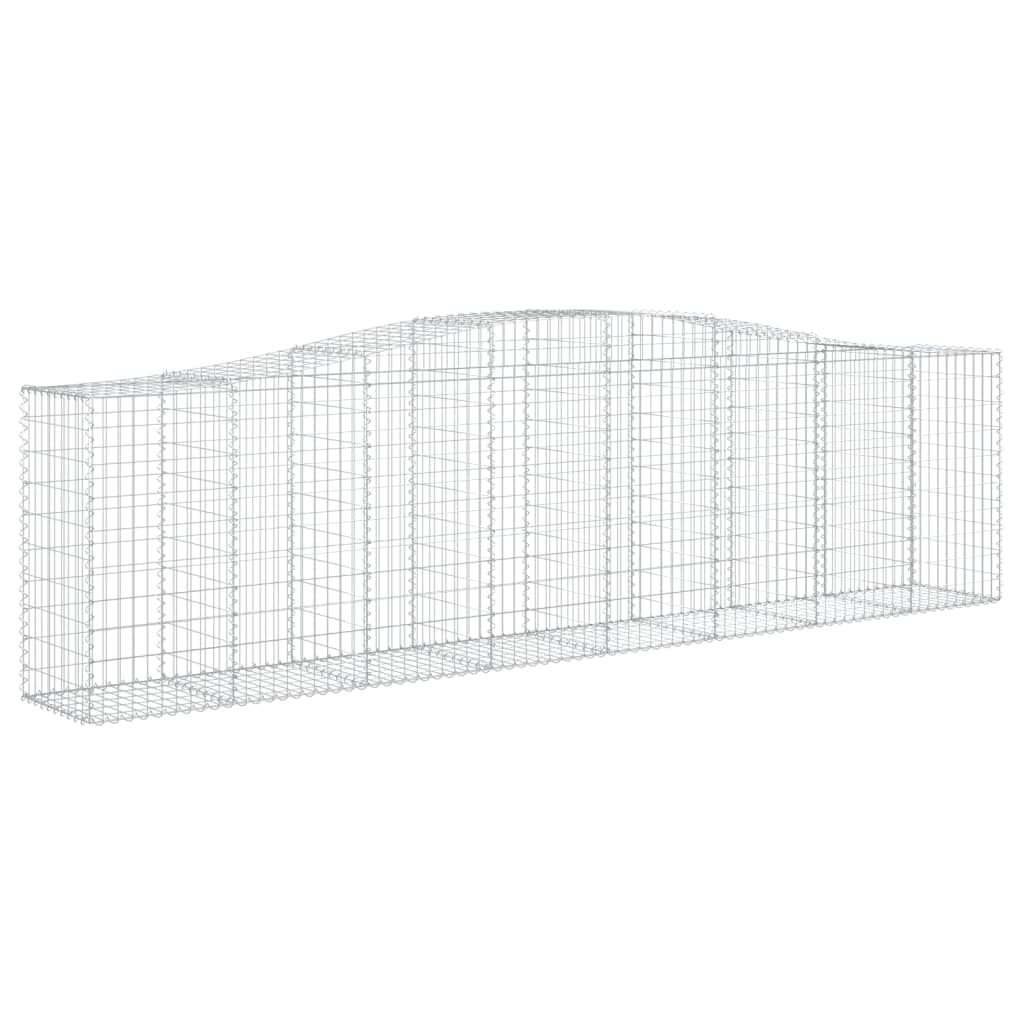 vidaXL Gabion Basket Arched Gabion Basket Planter for Flower Galvanized Iron-0