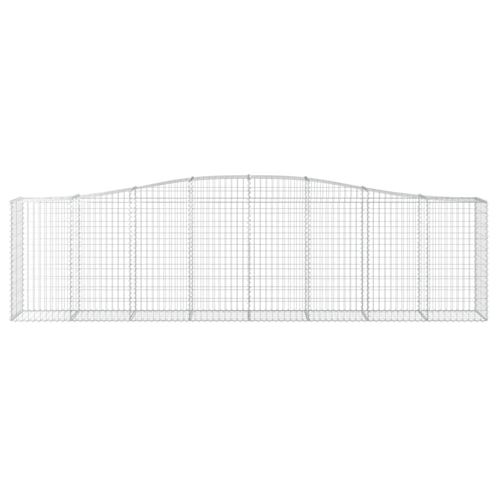 vidaXL Gabion Basket Arched Gabion Basket Planter for Flower Galvanized Iron-4