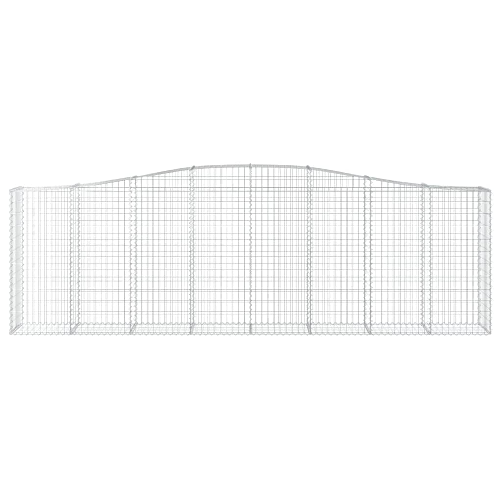 vidaXL Gabion Basket Arched Gabion Basket Planter for Flower Galvanized Iron-4