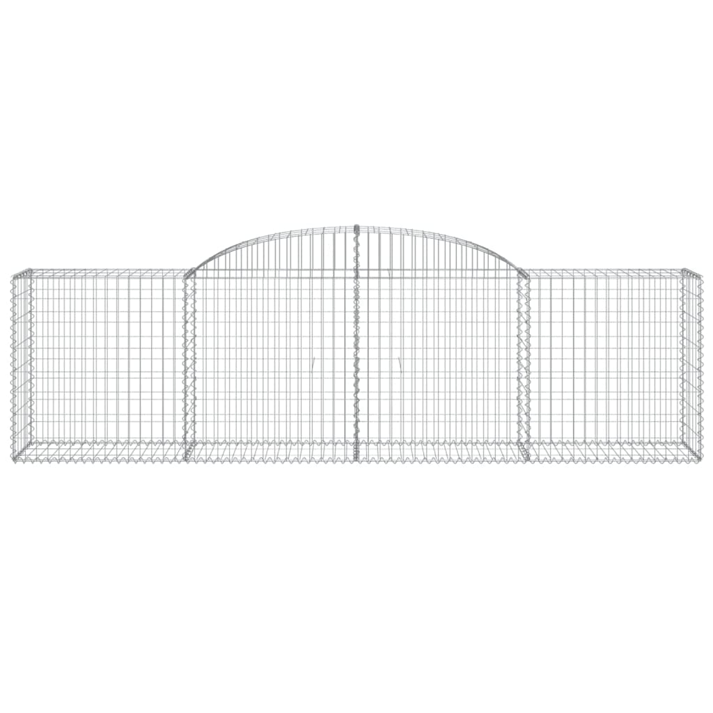 vidaXL Arched Gabion Baskets 9 pcs 118.1"x19.7"x31.5"/39.4" Galvanized Iron-4