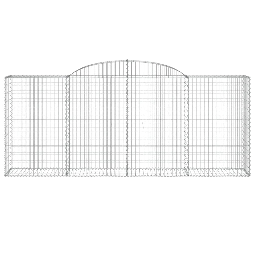 vidaXL Arched Gabion Baskets 5 pcs 118.1"x19.7"x47.2"/55.1" Galvanized Iron-4