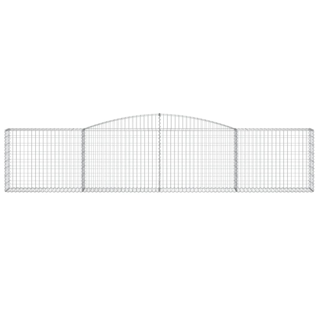 vidaXL Arched Gabion Baskets 8 pcs 157.5"x11.8"x31.5"/39.4" Galvanized Iron-4