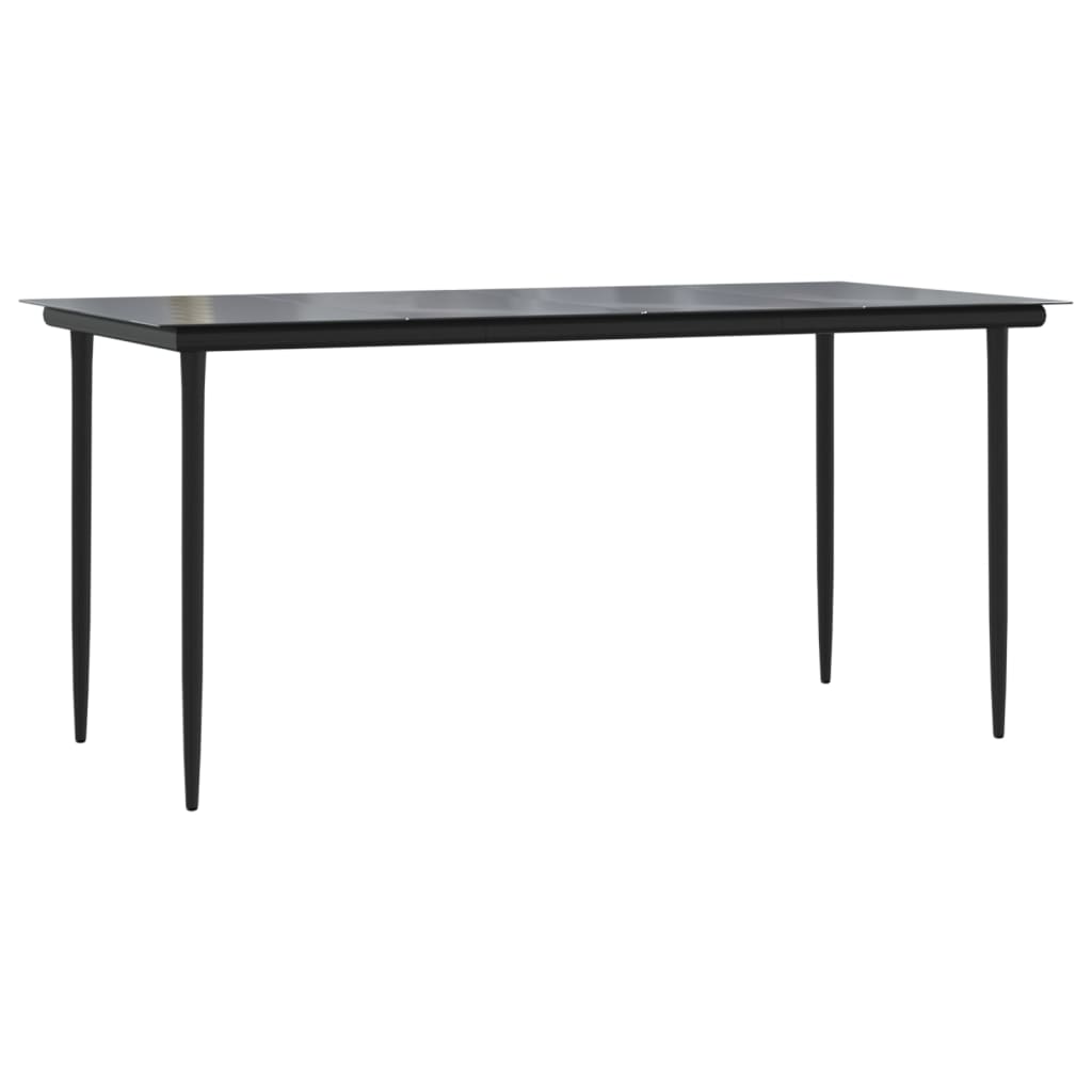 vidaXL 7 Piece Patio Dining Set with Cushions Black and Gray Poly Rattan-4