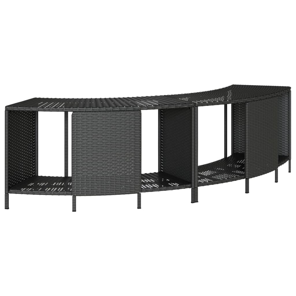 vidaXL Storage Shelves for Hot Tub Shelf Unit Outdoor Garden 2 Pcs Poly Rattan-1
