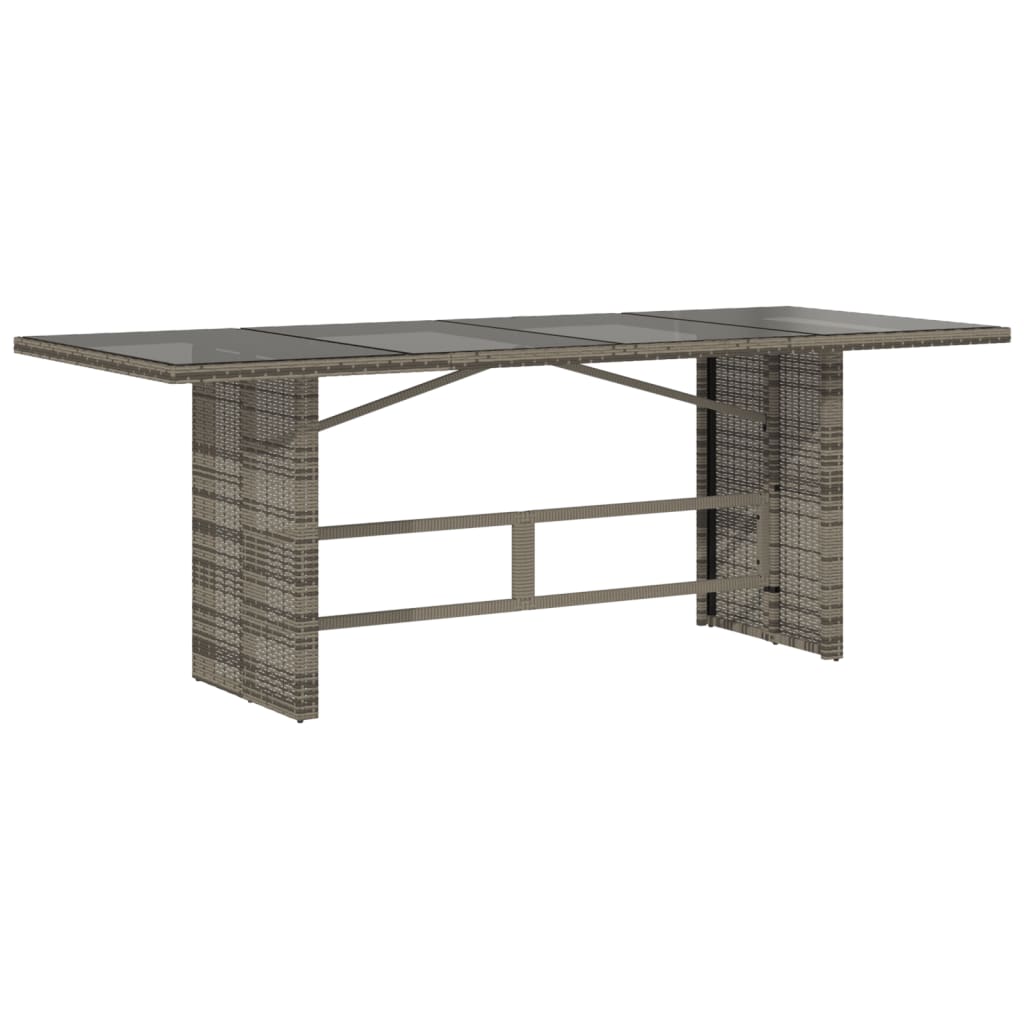 vidaXL 9 Piece Patio Dining Set with Cushions Gray Poly Rattan-3