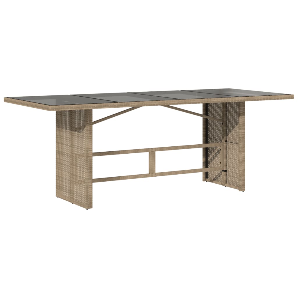 vidaXL 9 Piece Patio Dining Set with Cushions Beige Poly Rattan-3