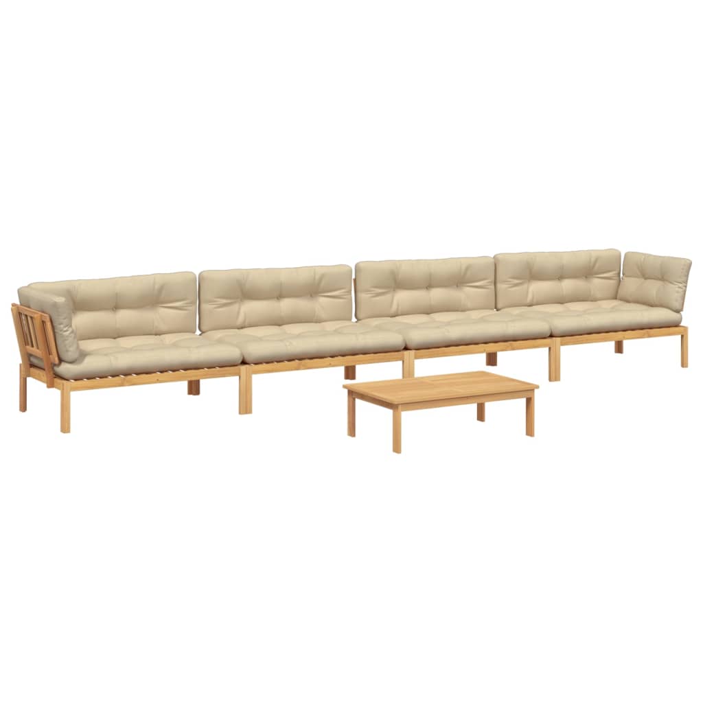 vidaXL 5 Piece Patio Pallet Sofa Set with Cushions Solid Wood Acacia-1