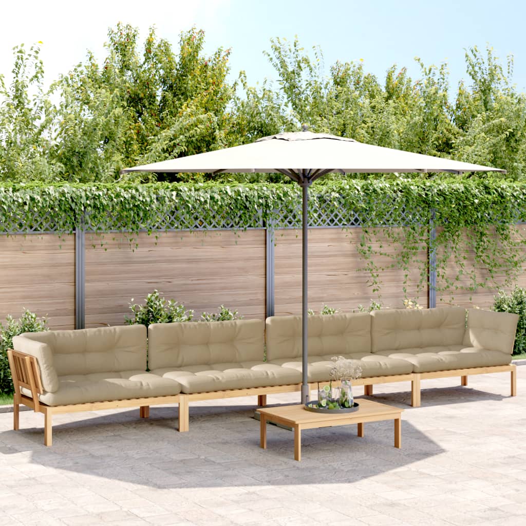 vidaXL 5 Piece Patio Pallet Sofa Set with Cushions Solid Wood Acacia-0