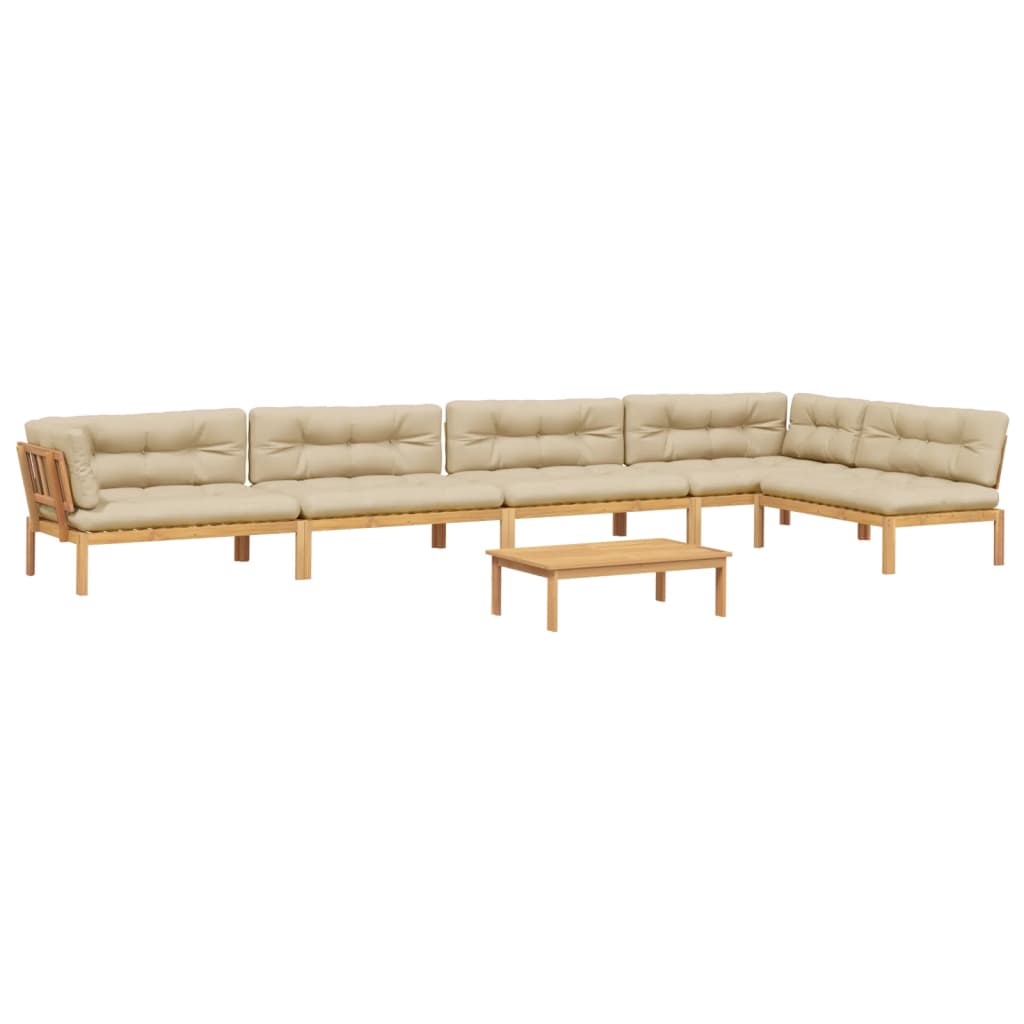 vidaXL 6 Piece Patio Pallet Sofa Set with Cushions Solid Wood Acacia-1