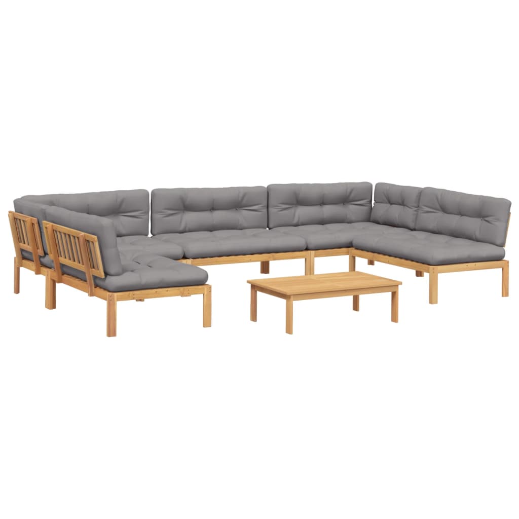 vidaXL 6 Piece Patio Pallet Sofa Set with Cushions Solid Wood Acacia-1