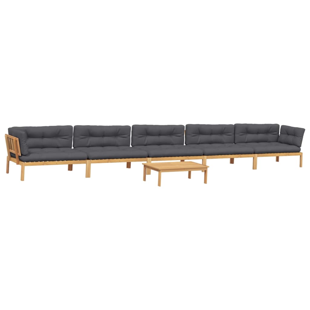 vidaXL 6 Piece Patio Pallet Sofa Set with Cushions Solid Wood Acacia-1