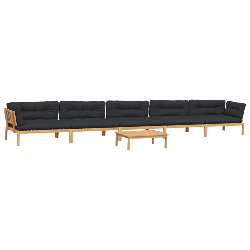 vidaXL 6 Piece Patio Pallet Sofa Set with Cushions Solid Wood Acacia-1