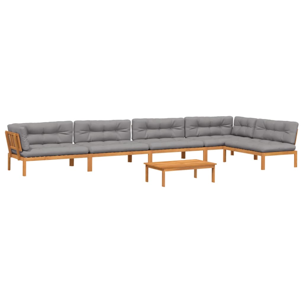 vidaXL 6 Piece Patio Pallet Sofa Set with Cushions Solid Wood Acacia-1